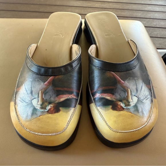 Vintage ICON Degas Ballerina Dancers Wearable Art Mules Slides Sz 8 - Picture 6 of 15